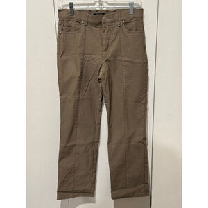 Women's SIMON CHANG Brown stretch seamed Straight Leg Pants Size 8